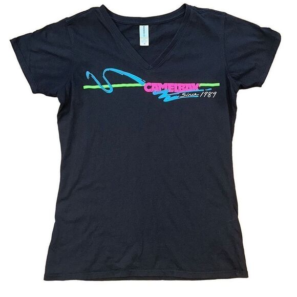Camelbak since 1989 retro fluorescent color organic cotton t shirt size medium - Picture 1 of 5